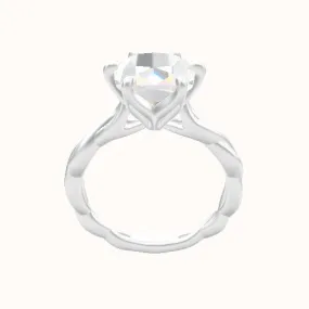 Cobra solitaire Twist Engagement Ring With Petal Six Prong Head