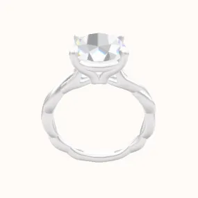 Cobra solitaire Twist Engagement Ring With Standard Four Prong Head