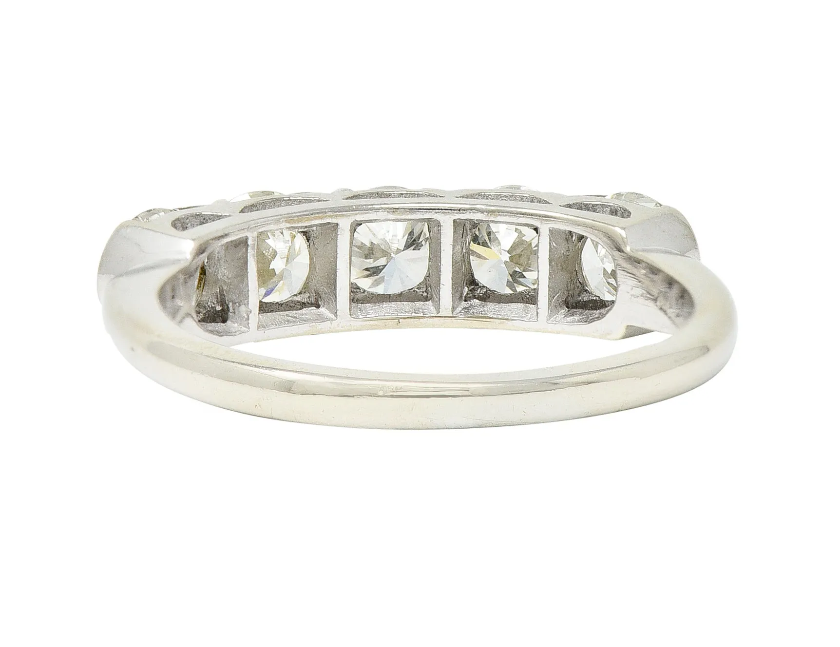 Contemporary 1.49 CTW Diamond 18 Karat White Gold Band Ring