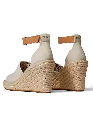 Cream Marisol Natural Oxford/Leather Wedge Sandals by Toms | Look Again