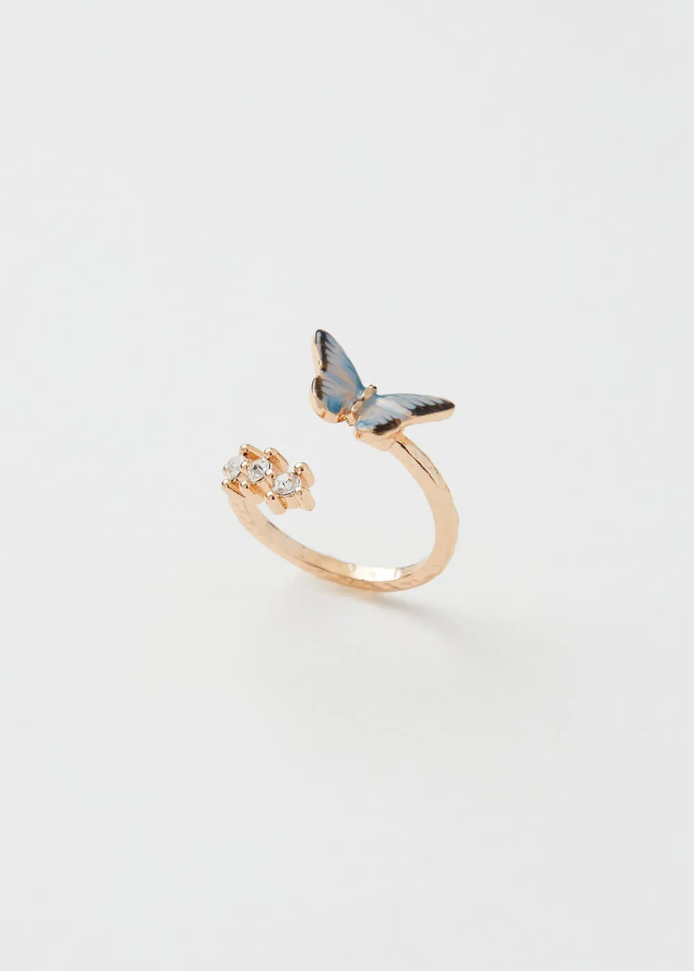 Fable England Blue Butterfly Enamel Ring