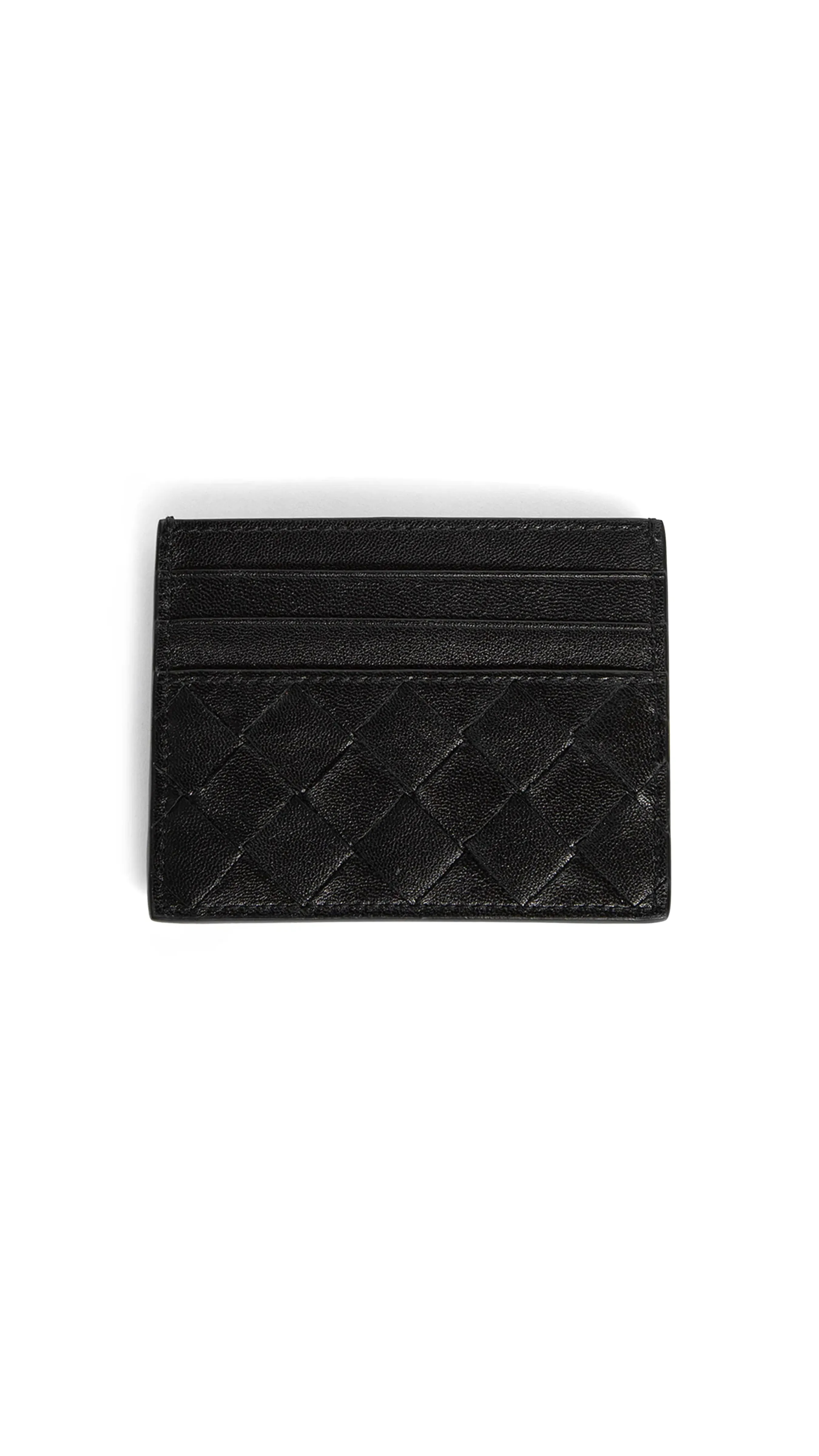 Intrecciato Credit Card Case - Black