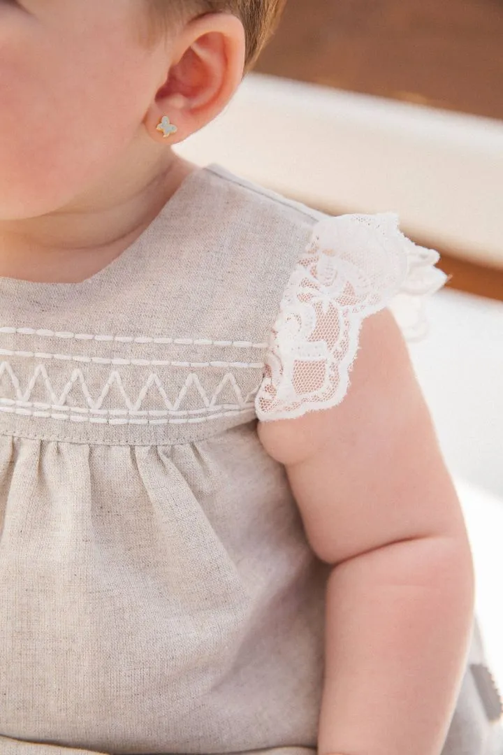 Kendo baby WOVEN DRESS & BRIEFS - SAND