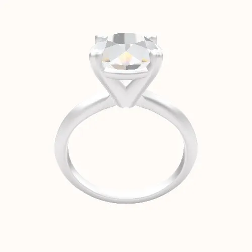 Knife Edge Engagement Ring With High Set Four Prong Head