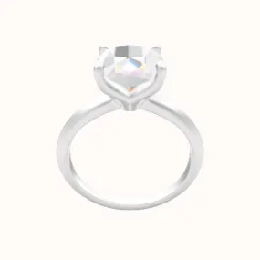 Knife Edge Engagement Ring With Petal Four Prong Head