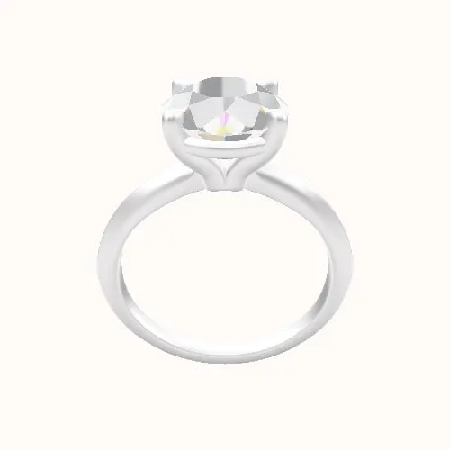 Knife Edge Engagement Ring With Standard Four Prong Head