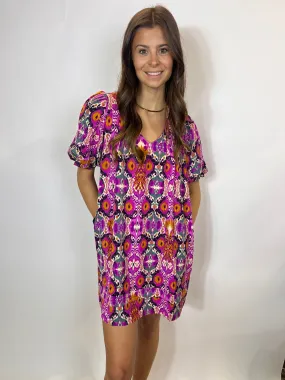 Magenta Abstract Dress