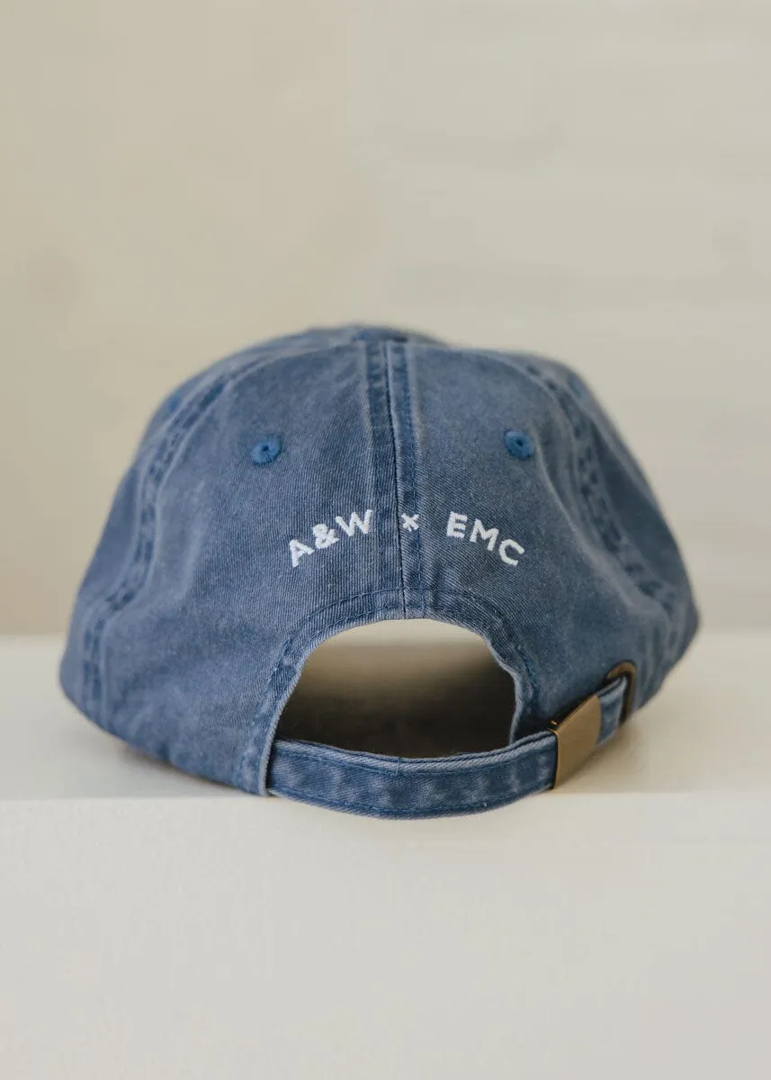 Mama Embroidered Hat - Steel Blue