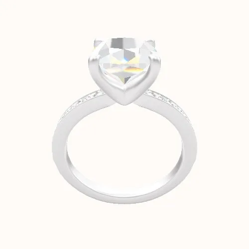 Micropave Engagement Ring With Four Prong Head