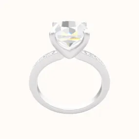 Micropave Engagement Ring With Four Prong Head