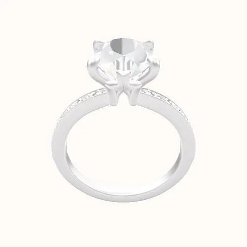 Micropave Engagement Ring With X Gallery Head