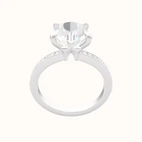 Micropave Engagement Ring With X Gallery Head