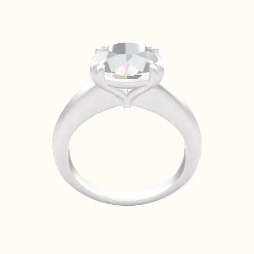 Modern Knife Edge Engagement Ring With Double Prongs Head