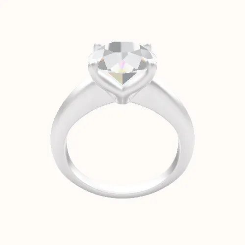 Modern Knife Edge Engagement Ring With Petal Four Prong Head