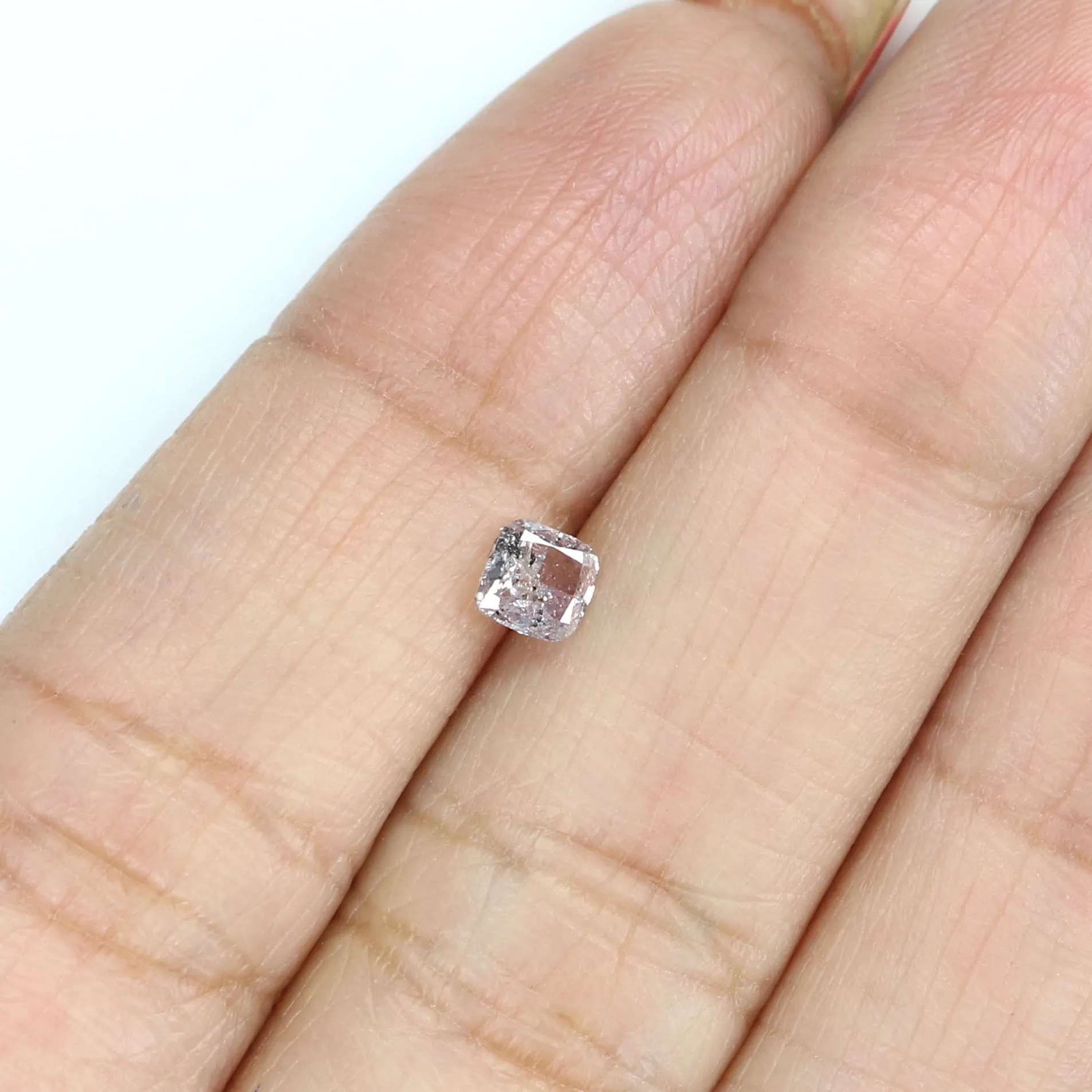 Natural Loose Cushion Light Pink Color Diamond 0.30 CT 4.00 MM Cushion Shape Rose Cut Diamond KR964