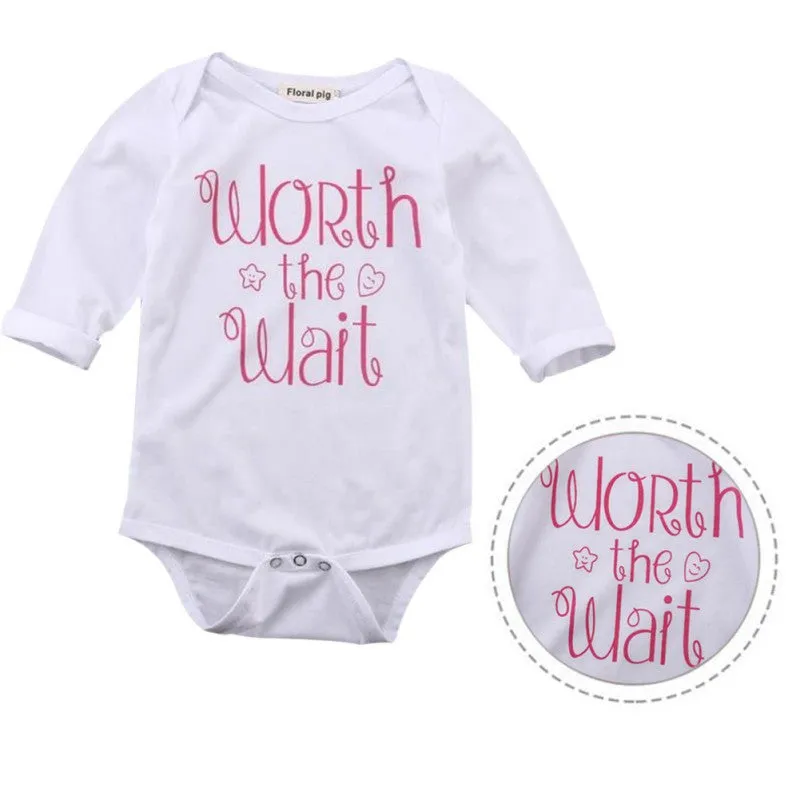 Newborn Baby Boys Girls Infant Letter Print Jumpsuit Bodysuit Kids Clothes Outfit SM6