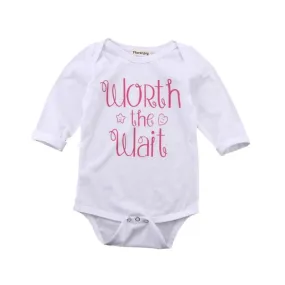 Newborn Baby Boys Girls Infant Letter Print Jumpsuit Bodysuit Kids Clothes Outfit SM6