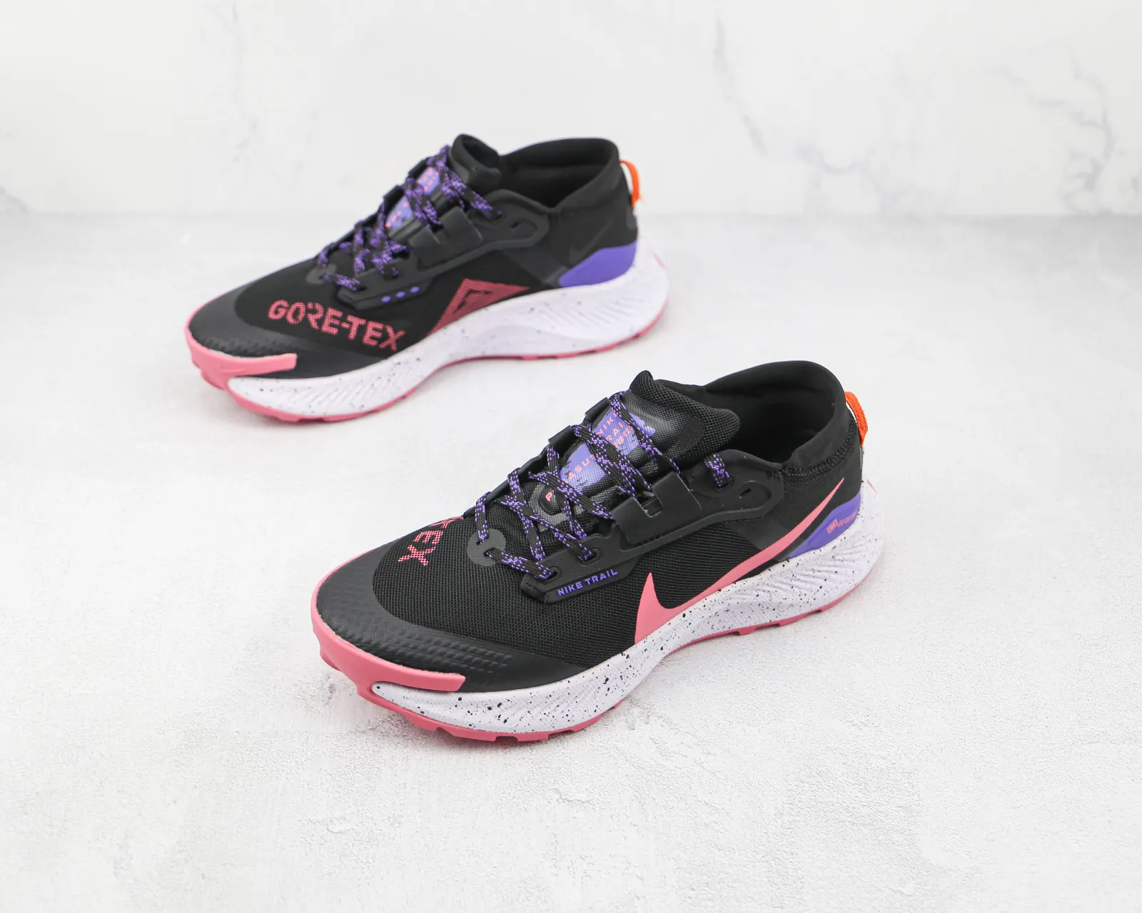 Nike Air Zoom Pegasus Trail 3 Black White Pink Shoes DC8793-003