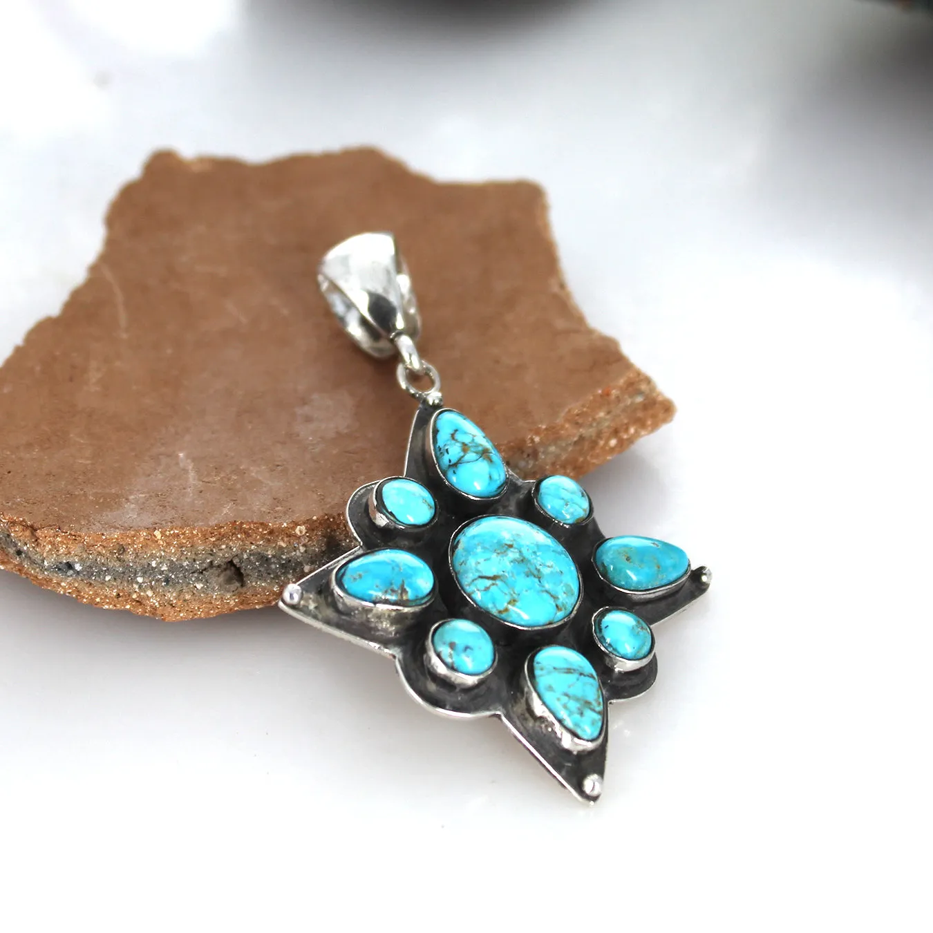 North Star Design Sonoran Blue Jay Turquoise Pendant Sterling