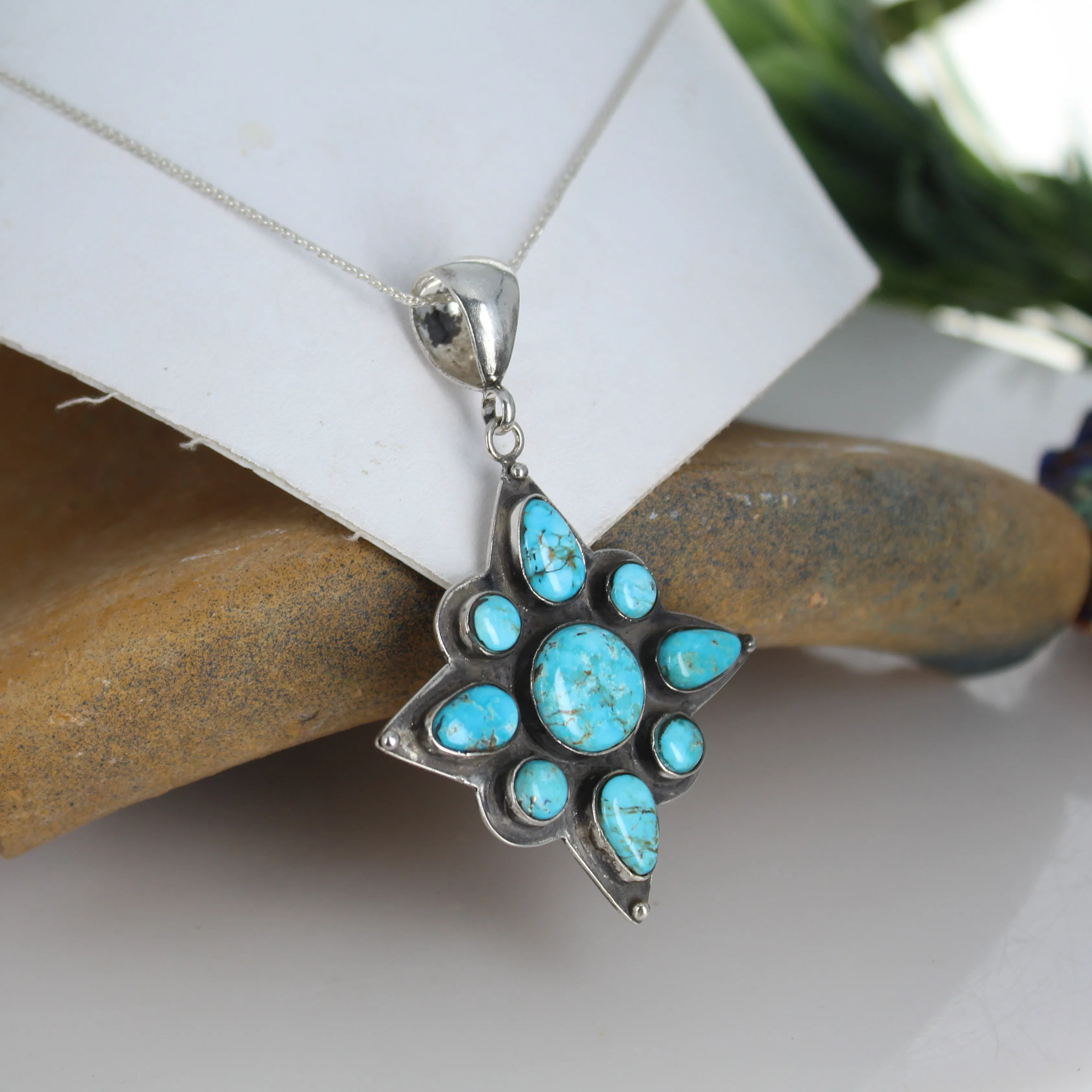 North Star Design Sonoran Blue Jay Turquoise Pendant Sterling