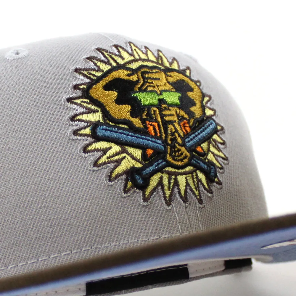 Oakland Athletics 50TH ANNIVERSARY New Era 59Fifty Fitted Hat (GRAY WALNUT STEEL BLUE Under Brim)