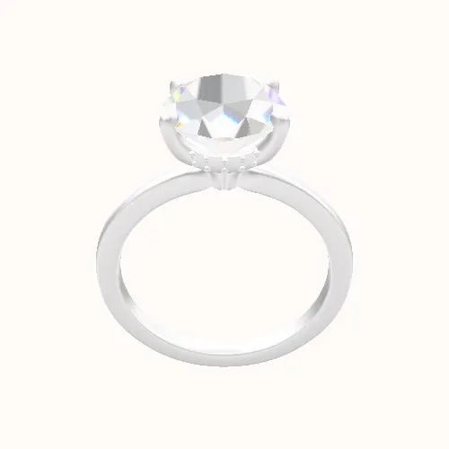 Open Solitaire Engagement Ring With Front set gallery Head