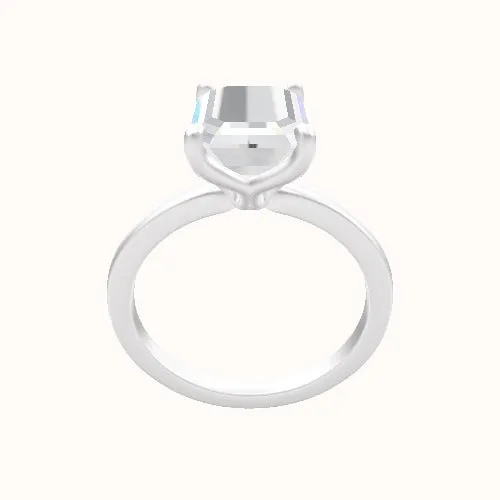 Open Solitaire Engagement Ring With Petal Four Prong Head