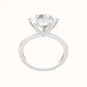 Open Solitaire Engagement Ring With Petal Six Prong Head