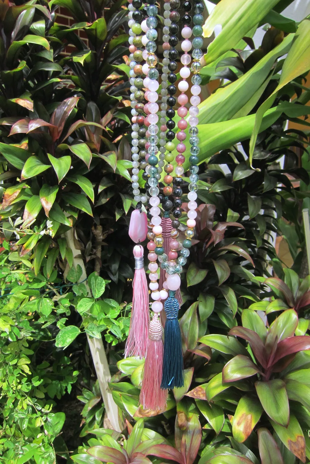 Pink Quartz, Labradorite, Pink Agate Necklace ~ Layer with Pink!