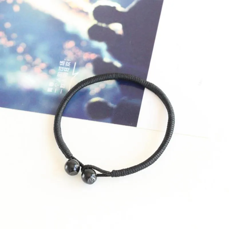 Powerful Strength Black String Ceramic Bracelets [Set of 2]