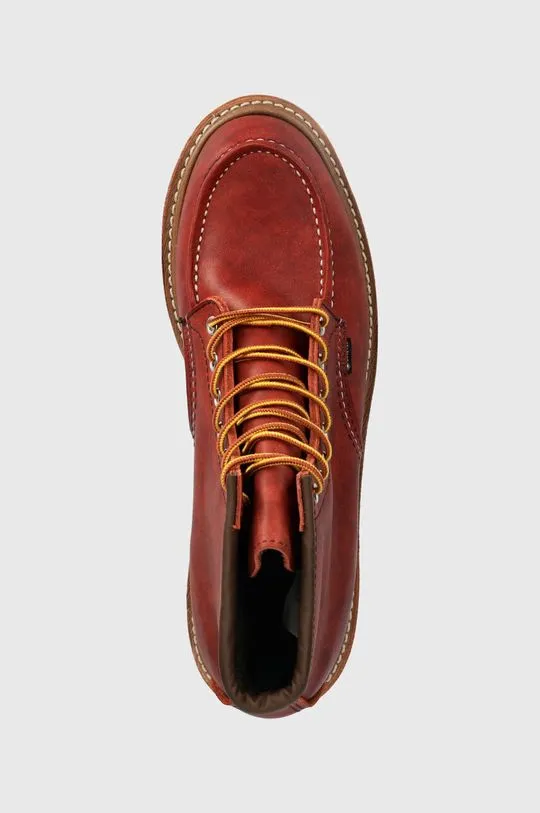 Red Wing leather shoes Moc Toe men's red color 8864