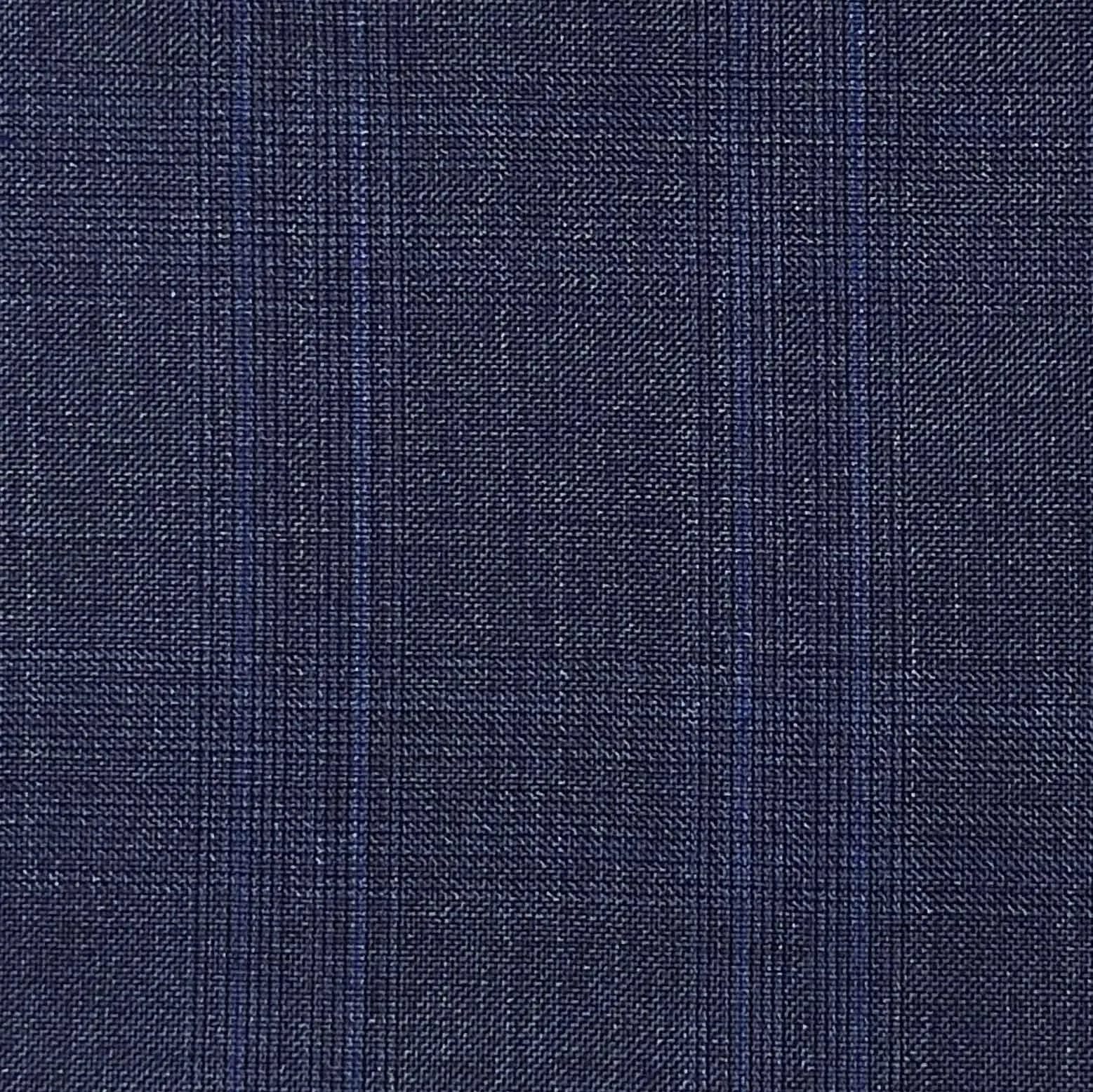 REDA (Super 130's) - Made In Italy - Steel Blue Windowpane