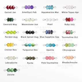 Rock Candy Natural Gemstone 14k White Gold Connectors Pack of 12 colors for Permanent Jewelry