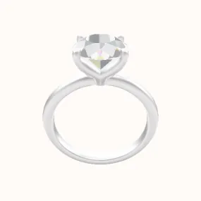 Rounded Solitaire Engagement Ring With Petal Four Prong Head