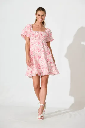 Shella Dress In Pink Floral Print