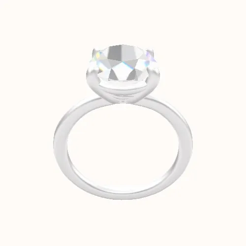 Solitaire Engagement Ring With Low Set Four Prong Head