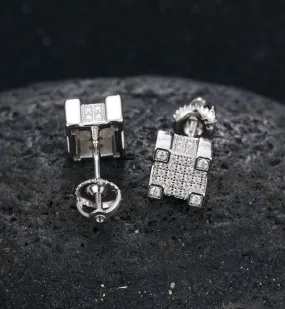 Sparkling Square Stud Earrings