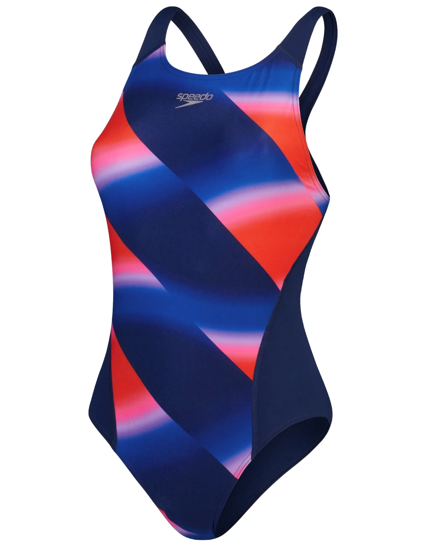 Speedo Allover Digital Recordbreaker Swimsuit - Blue/Red