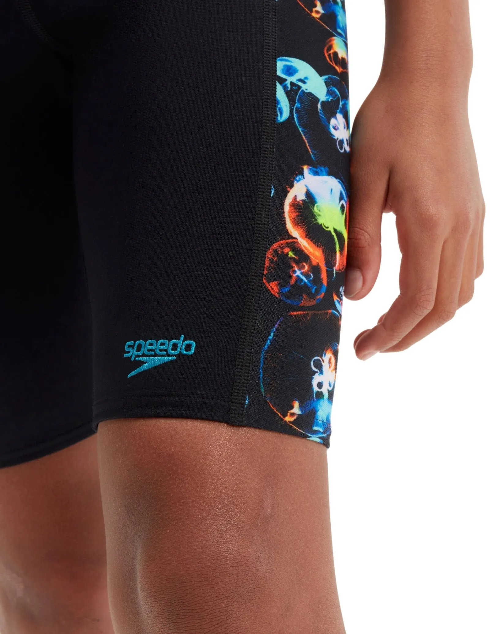 Speedo Boys Digital Allover Panel Jammer - Black/Orange