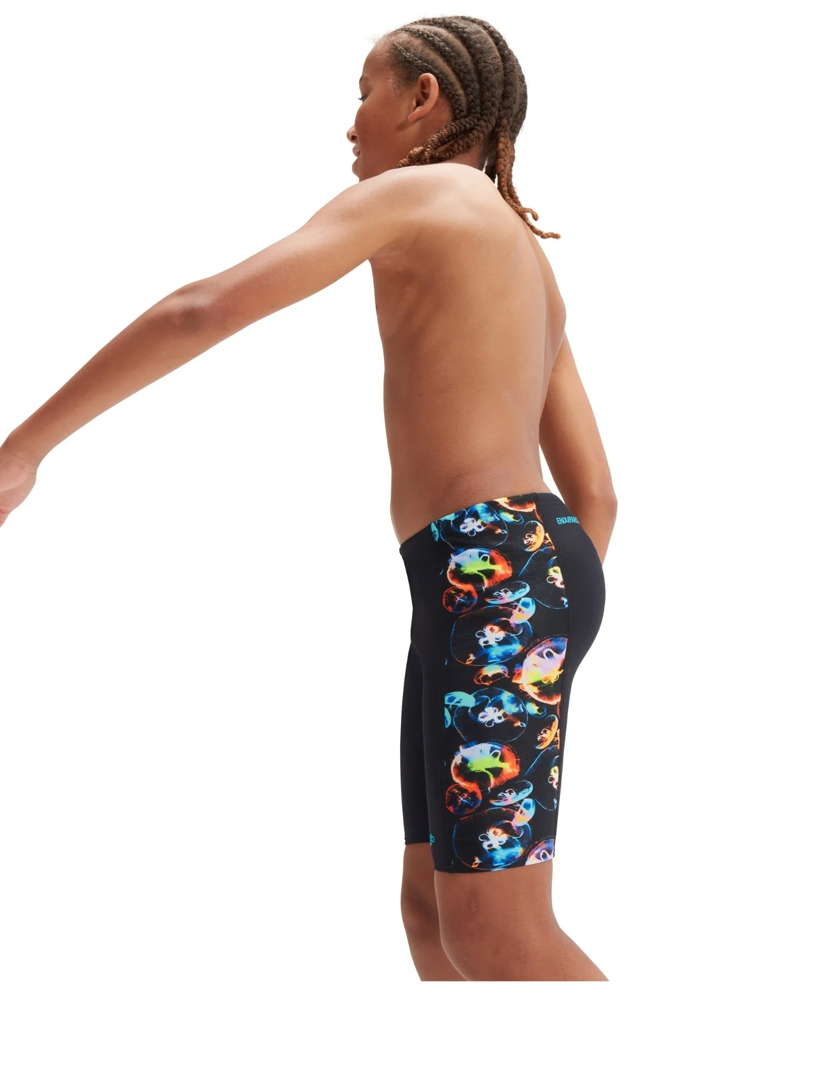 Speedo Boys Digital Allover Panel Jammer - Black/Orange