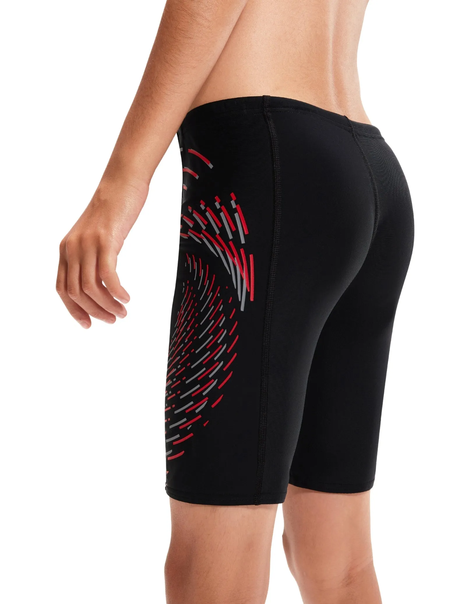 Speedo Boys Placement Print Jammer - Black/Red