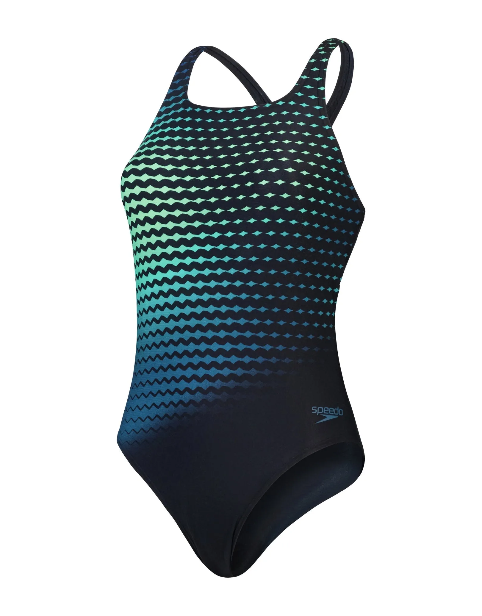 Speedo Digital Placement Medalist Swimsuit - Black/Green