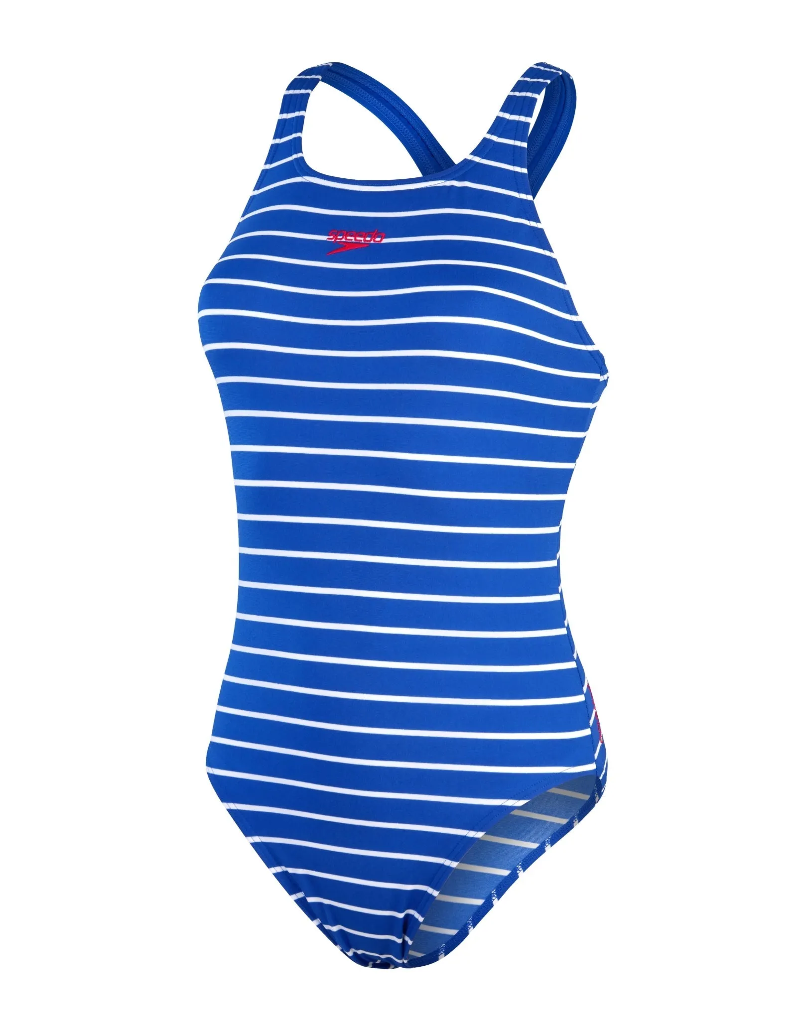 Speedo Endurance+ Printed Medalist Swimsuit - Blue/White