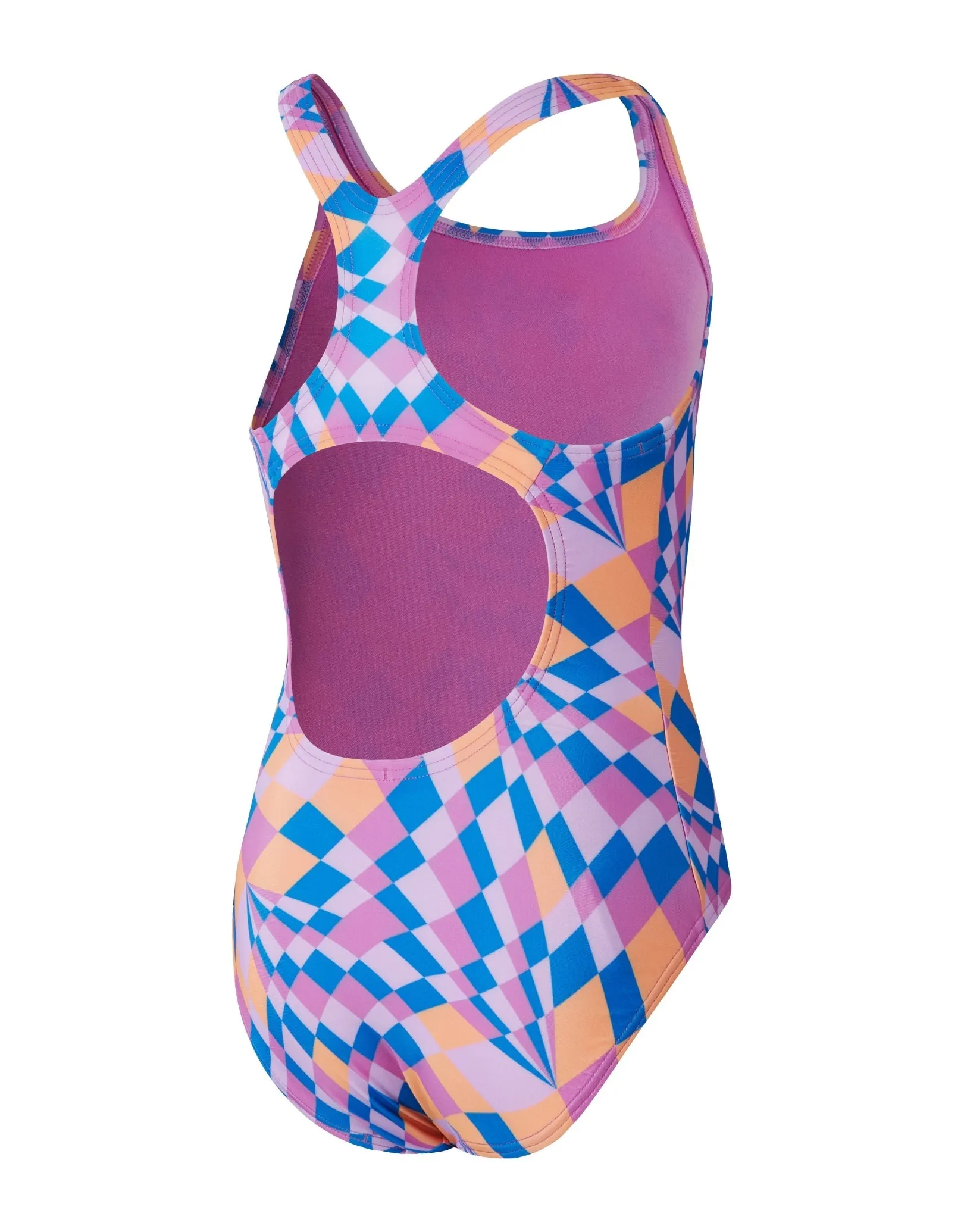 Speedo Girls Allover Medalist Swimsuit - Pink/Blue