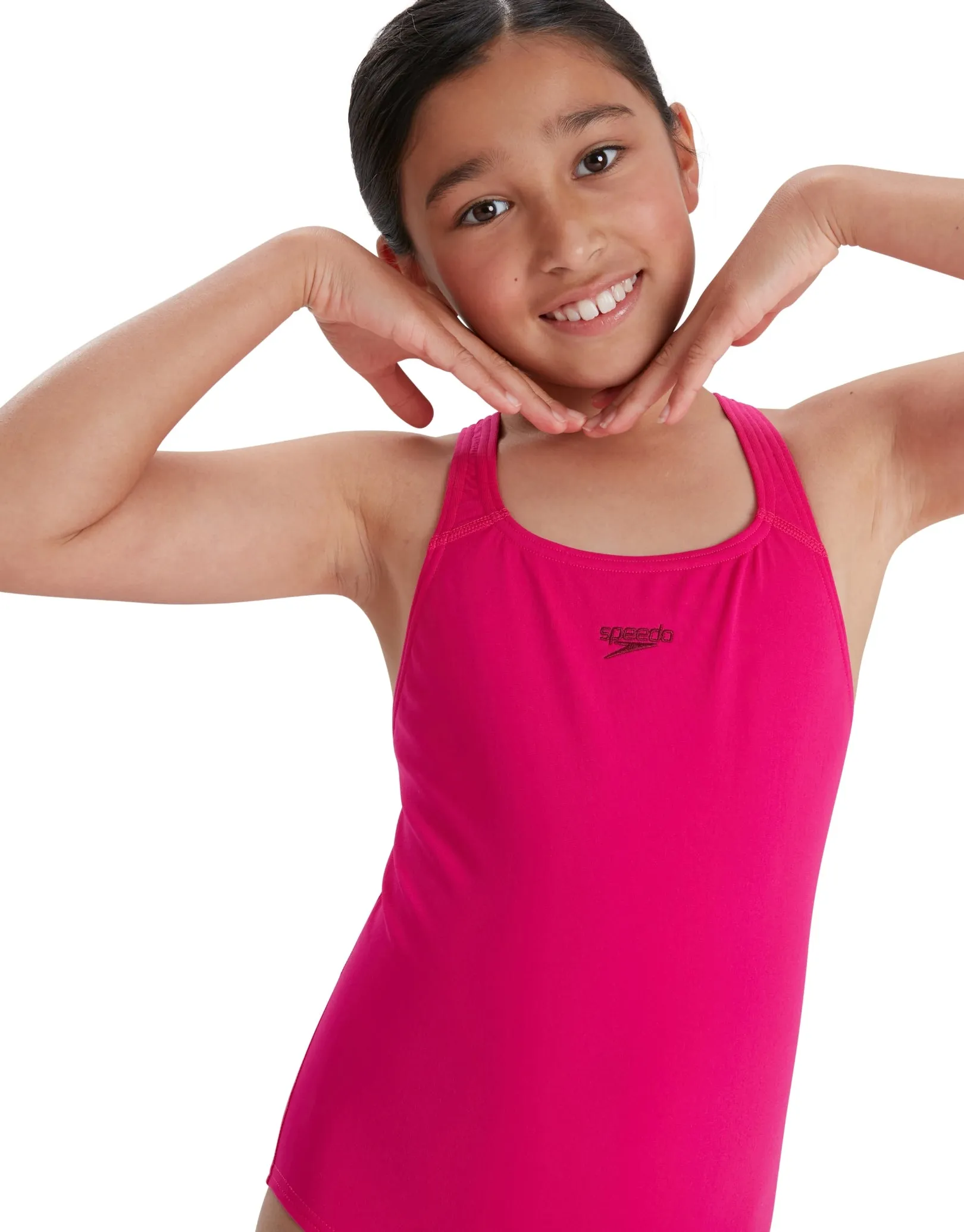 Speedo Girls Endurance Plus Medalist Swimsuit - Pink