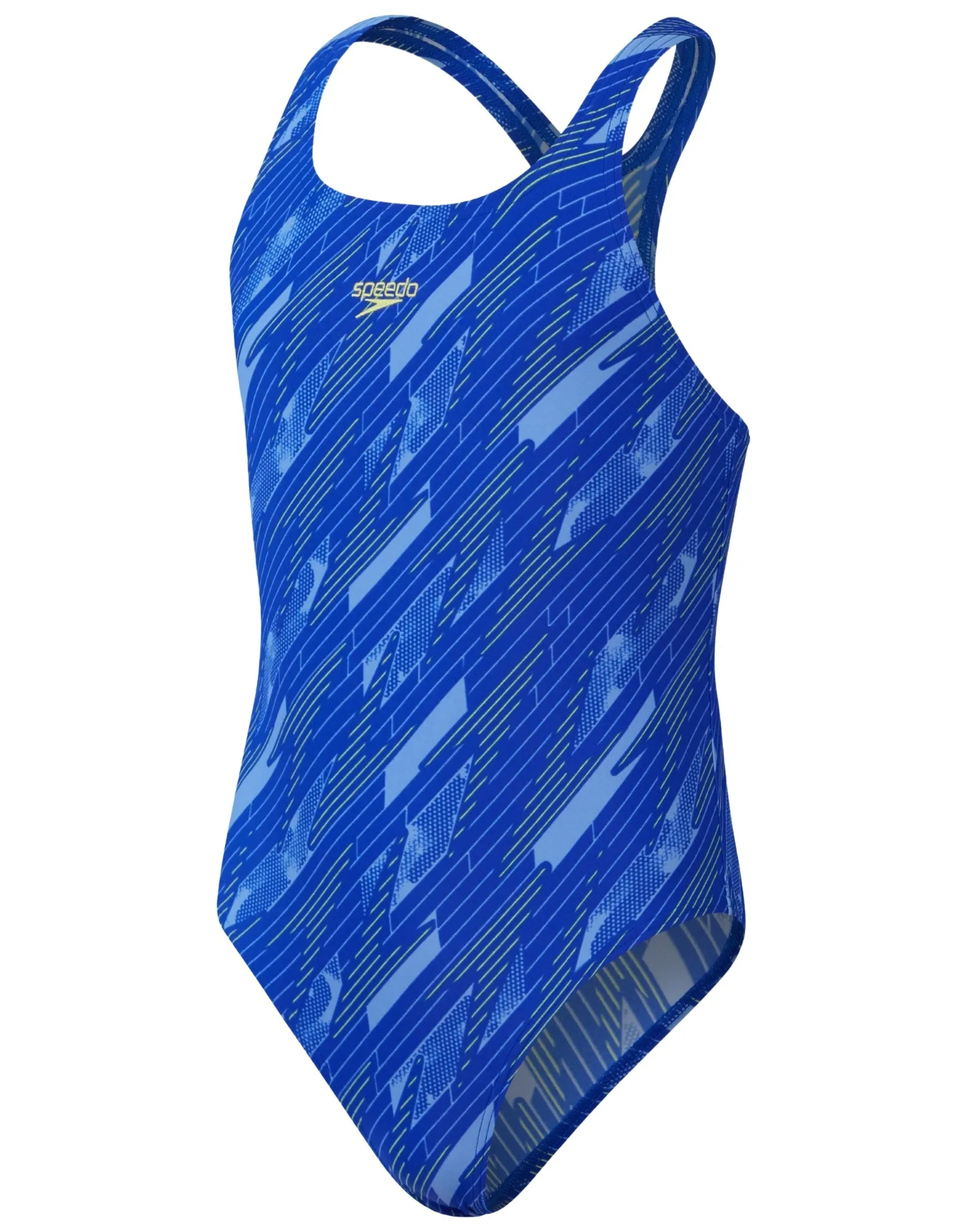 Speedo Girls Hyperboom Allover Medalist Swimsuit - Navy/Blue