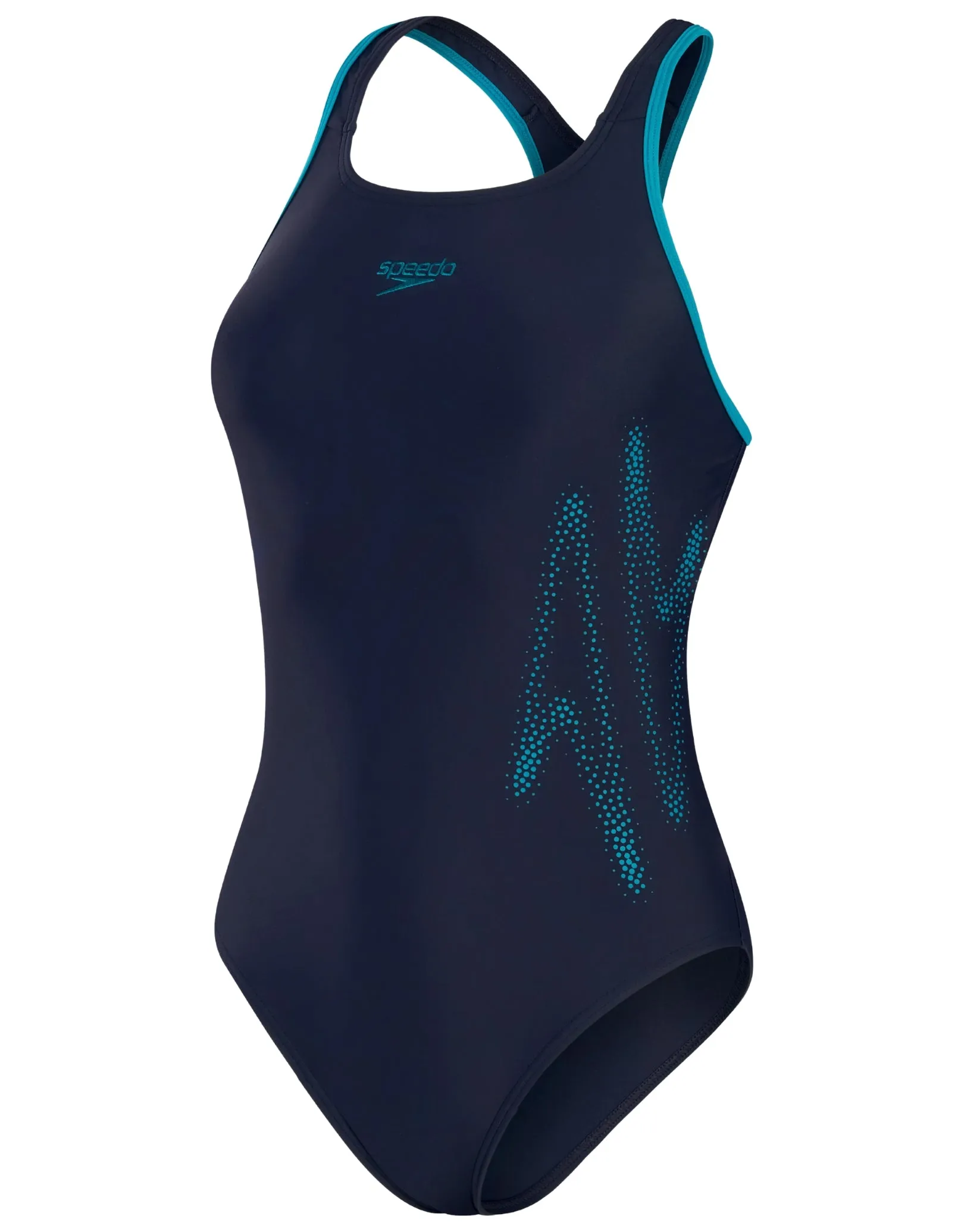 Speedo Hyperboom Placement Print Racerback Swimsuit - Black/Green