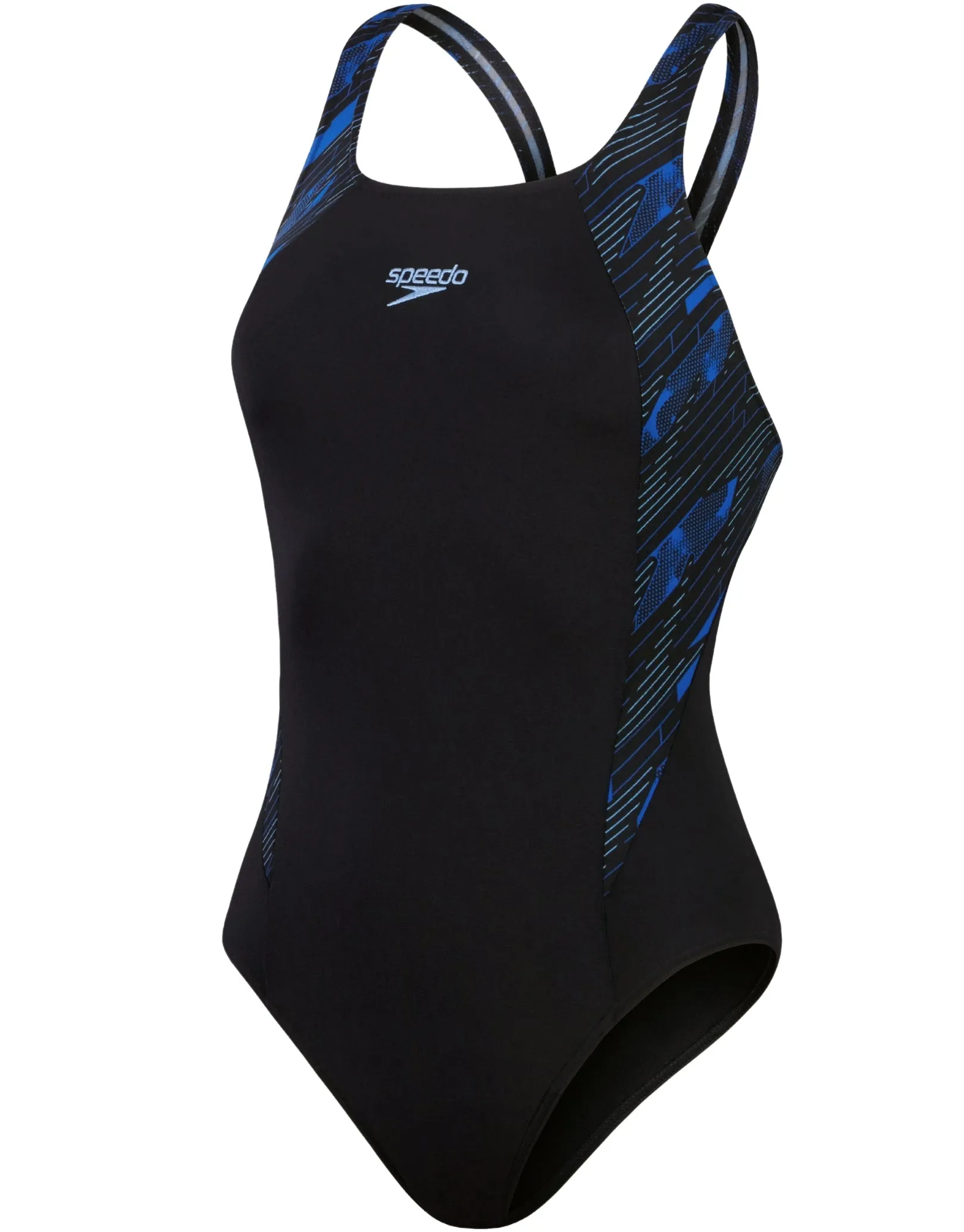 Speedo Hyperboom Splice Muscleback Swimsuit - Black/Blue