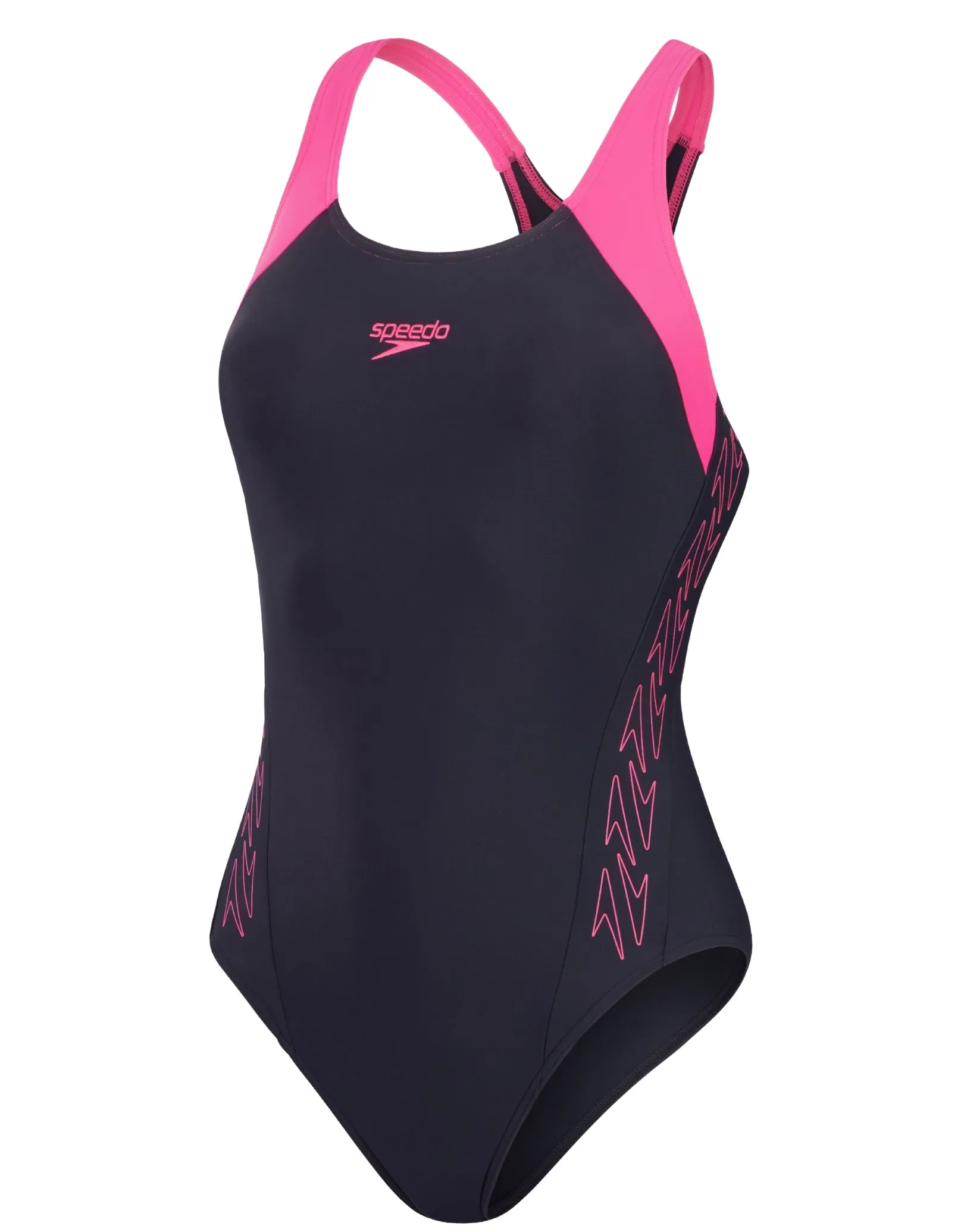 Speedo Hyperboom Splice Racerback Swimsuit - Navy/Pink