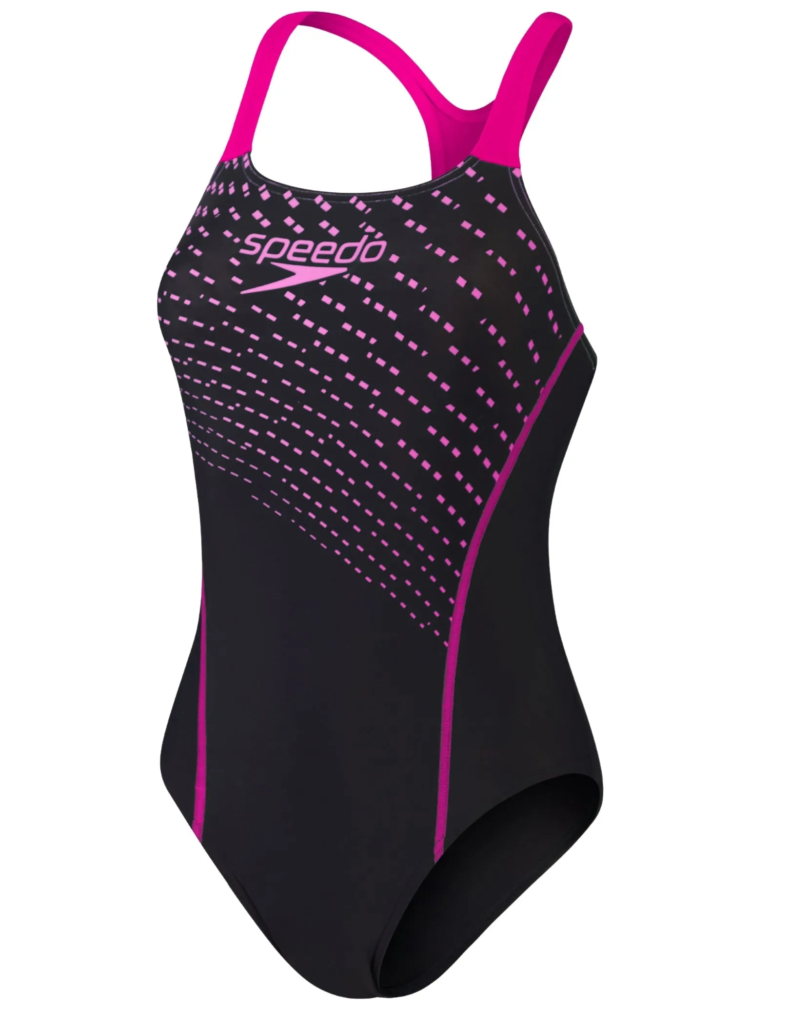 Speedo Medley Logo Medalist Swimsuit - Black/Purple